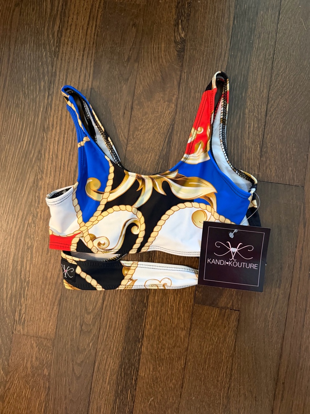 Kandi Kouture Girls' Unique Vintage Multi-Color Patterned Crop Top